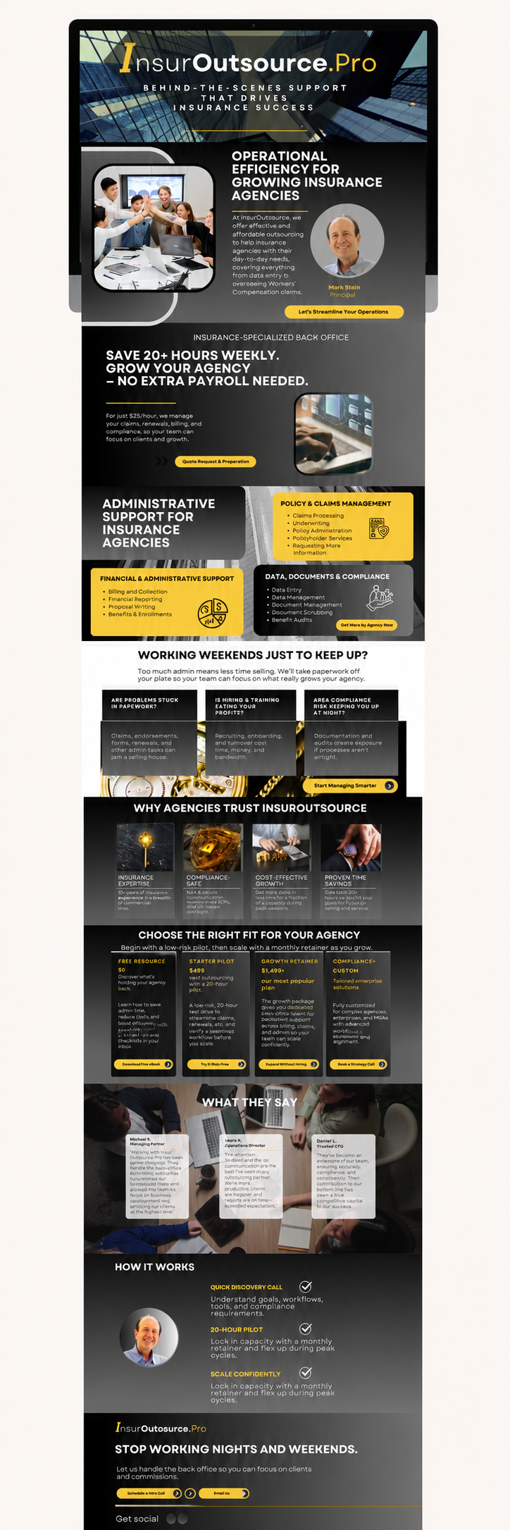 InsurOutsource.Pro — full website redesign by Isabela Amaral